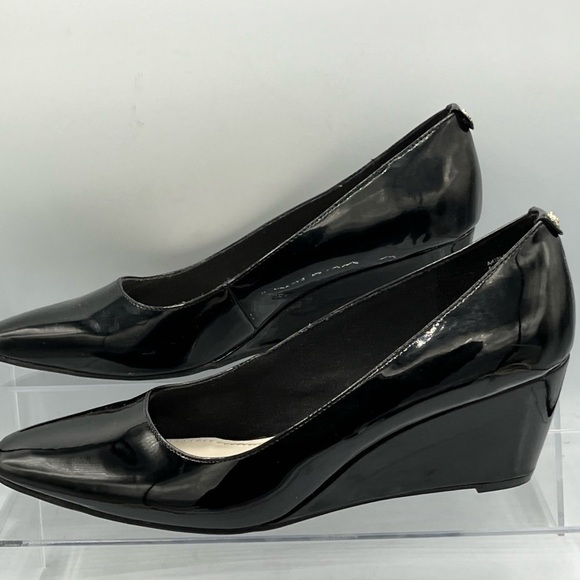 Anne Klein Isley Wedge i flex Women's 9 M Black Patent Dress Pump Stylish - Picture 3 of 12